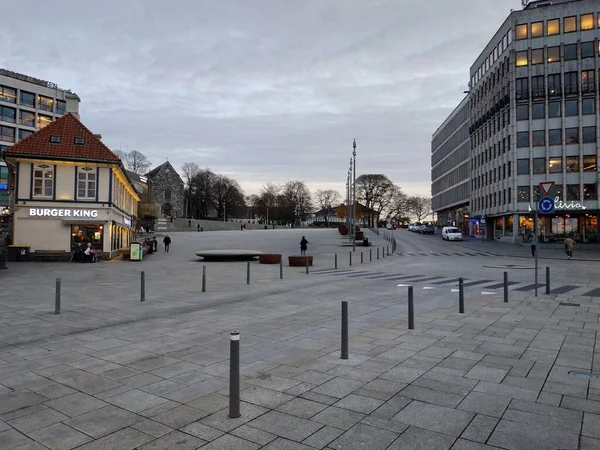 Stavanger Norvégia 2019 November Kilátás Város Utcáira Sétahajó Öböl Közelében — Stock Fotó