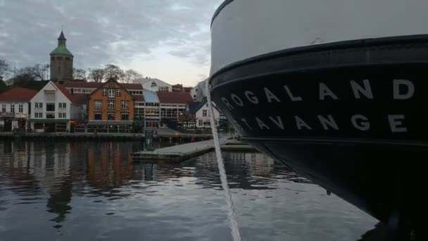 Stavanger Noruega Novembro 2019 Vista Sobre Ruas Cidade Perto Baía — Vídeo de Stock