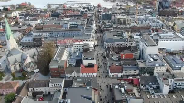 挪威Kristiansand大楼秋季鸟瞰图 — 图库视频影像