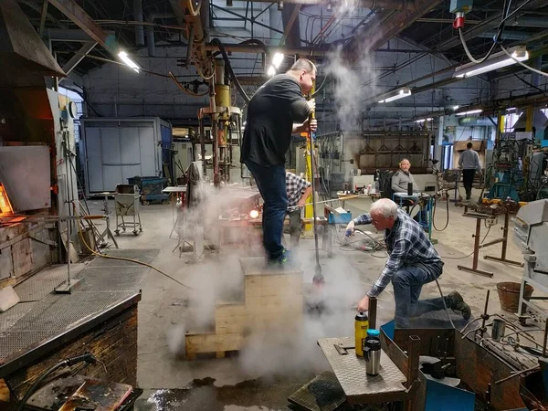 Toso Norvège Novembre 2019 Intérieur Processus Travail Intérieur Hadeland Glassverk — Photo