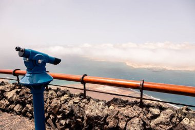 Manzara görüntüsü Mirador del Rio Lanzarote, Kanarya Adası, İspanya