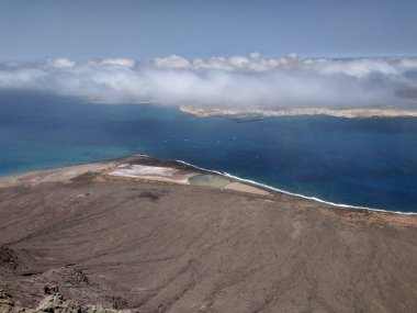 Mirador del Rio Lanzarote yakınlarındaki manzara, Kanarya Adası, İspanya