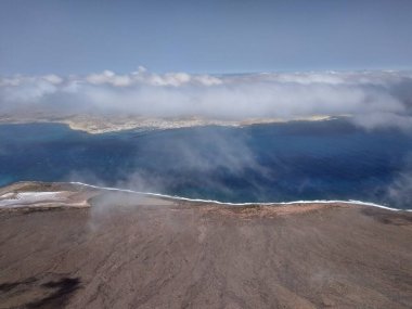 Mirador del Rio Lanzarote yakınlarındaki manzara, Kanarya Adası, İspanya