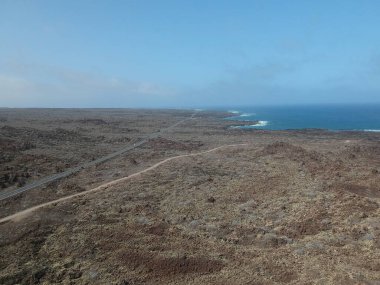 Mirador del Rio Lanzarote yakınlarındaki hava manzarası, Kanarya Adası, İspanya