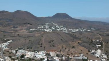Mirador del Rio Lanzarote yakınlarındaki hava manzarası, Kanarya Adası, İspanya