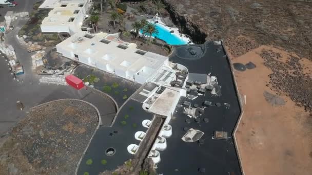 Aerial View Landscape Közelében Mirador Del Rio Lanzarote Kanári Sziget — Stock videók