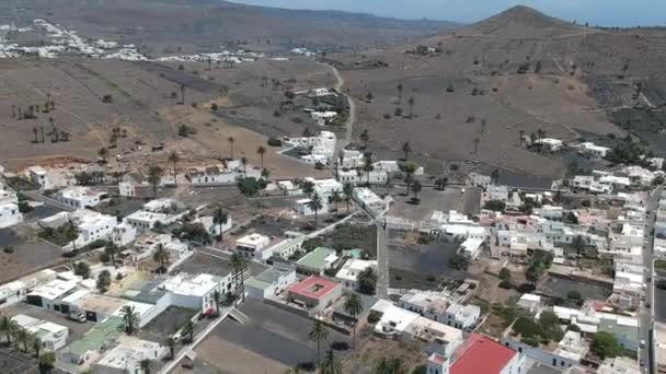 西班牙加那利岛Mirador Del Rio Lanzarote附近景观的空中景观 — 图库视频影像