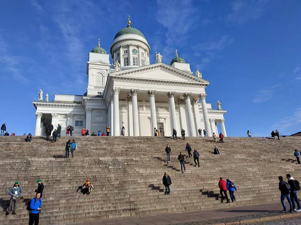 Interno Facciata Della Cattedrale San Nicola Helsinki Finlandia — Foto Stock