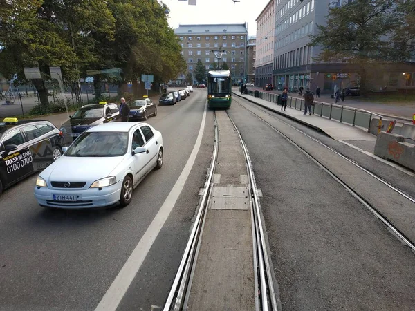 Helsinki Finlandia Septiembre 2019 Vista Casual Vida Callejera Capital Finlandia — Foto de Stock