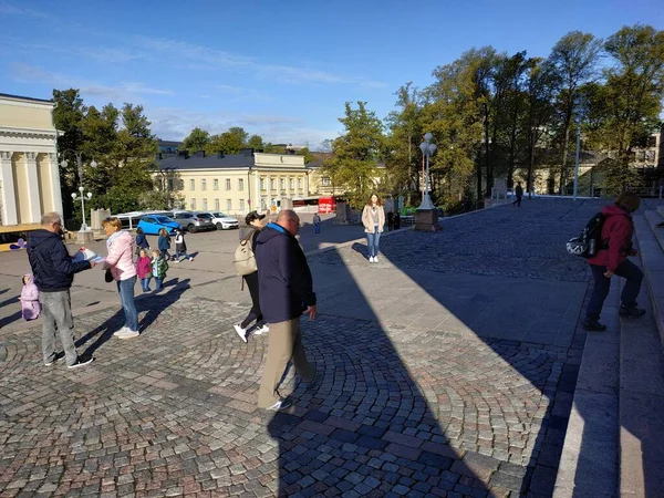 Helsinki Finland September 2019 Casual View Street Life Capital Finland — Stock Photo, Image