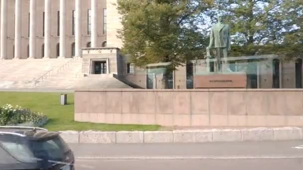 Fasada Obszar Pobliżu Katedry Mikołaja Helsinkach Finlandia — Wideo stockowe