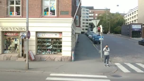 Fachada Zona Cerca Catedral San Nicolás Helsinki Finlandia — Vídeos de Stock