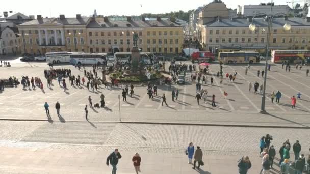 Helsinki Finlandia Września 2019 Fasada Okolice Katedry Mikołaja — Wideo stockowe