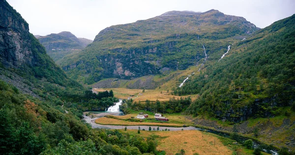 Nature Norvège Près Village Flam Chemin Fer Flam — Photo