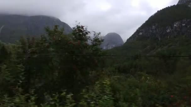 Norveç Doğası Flam Köyü Flam Demiryolu Yakınında — Stok video