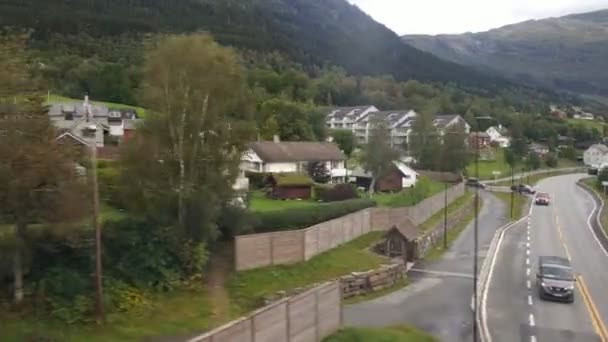 Nature Norway Village Flam Flam Railway — Stock Video