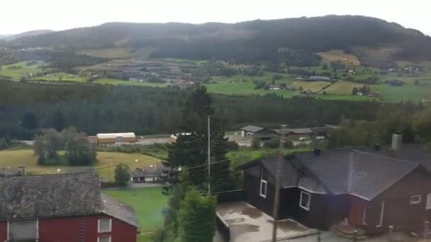 Natura Norwegii Pobliżu Miejscowości Flam Kolejki Flam — Wideo stockowe