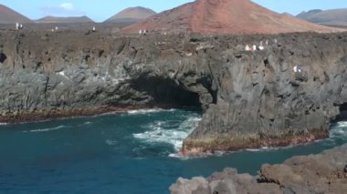 Tinajo, Las Palmas, Kanarya Adaları, İspanya 'nın volkanik doğasının gündelik görüntüsü