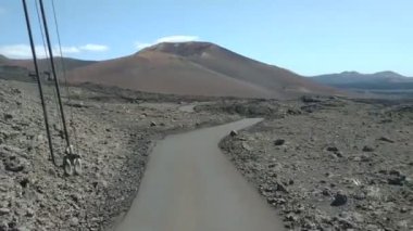 Tinajo, Las Palmas, Kanarya Adaları, İspanya 'nın volkanik doğasının gündelik görüntüsü