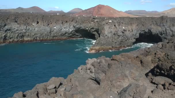 Vrijblijvend Uitzicht Het Vulkanische Karakter Van Tinajo Las Palmas Canarische — Stockvideo