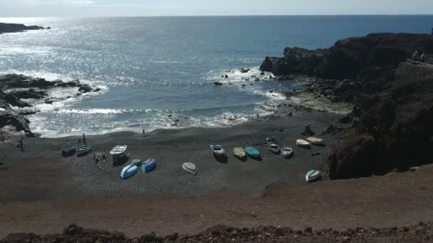 Vrijblijvend Uitzicht Het Vulkanische Karakter Van Tinajo Las Palmas Canarische — Stockvideo