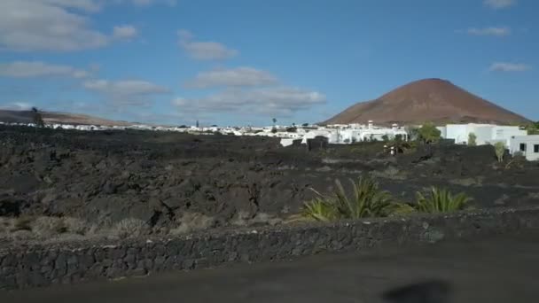 Lässiger Blick Auf Die Vulkanstraße Las Palmas Kanarische Inseln Spanien — Stockvideo