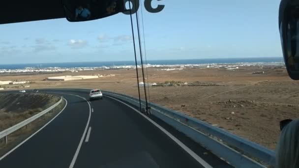 西班牙加那利群岛拉斯帕尔马斯火山公路的临时景观 — 图库视频影像