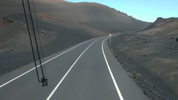 Vista Casual Sobre Estrada Vulcânica Las Palmas Ilhas Canárias Espanha — Vídeo de Stock