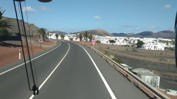 Vista Casual Sobre Estrada Vulcânica Las Palmas Ilhas Canárias Espanha — Vídeo de Stock