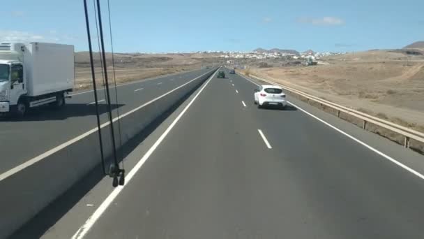 西班牙加那利群岛拉斯帕尔马斯火山公路的临时景观 — 图库视频影像