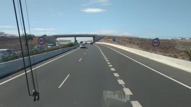 Vista Casual Sobre Estrada Vulcânica Las Palmas Ilhas Canárias Espanha — Vídeo de Stock