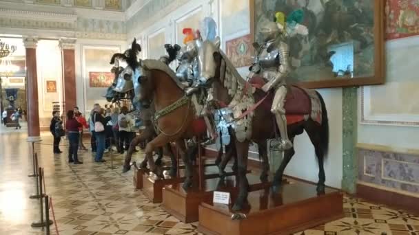 Sankt Petersburg Rosja Września 2019 Nieformalny Widok Wnętrze Ermitażu Eksponaty — Wideo stockowe