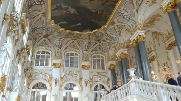 Sankt Petersburg Ryssland September 2019 Ledig Utsikt Över Hermitage Interiör — Stockvideo