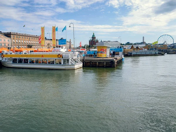 Finsko Helsinky Srpna 2019 Příležitostný Pohled Život Ulicích Helsinek Moře — Stock fotografie