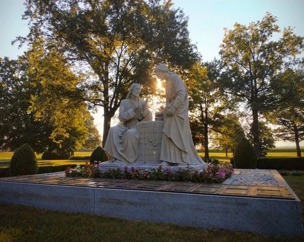 View Catholic Cemetery Summer Morning Sun — Stock Photo, Image