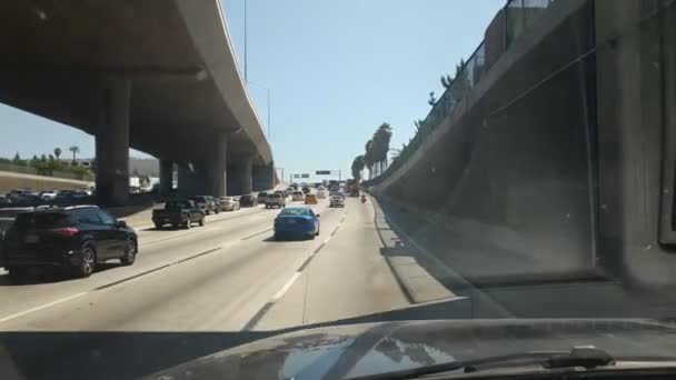 Los Ángeles Agosto 2021 Vista Carretera Carretera Los Coches Tráfico — Vídeos de Stock