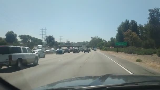 Los Ángeles Agosto 2021 Vista Carretera Carretera Los Coches Tráfico — Vídeo de stock