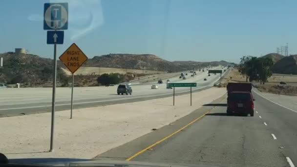 Los Ángeles Agosto 2021 Vista Carretera Carretera Los Coches Tráfico — Vídeos de Stock