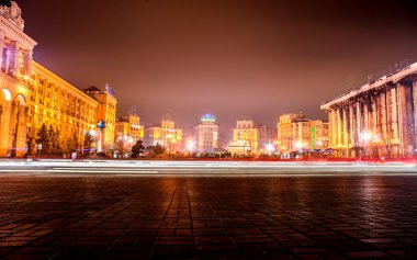 KYIV, UKRAINE - DECEMBER 18, 2015: Independence Square - the central square of Kyiv. In 2013 there took place the main events of the Revolution dignity. clipart