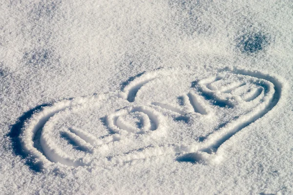 Textura de neve, sinal — Fotografia de Stock