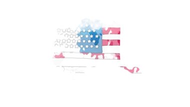 Fırçalı animasyon haritası Amerika Birleşik Devletleri 'nden Alaska eyaletini gösteriyor. Alaska 'nın 2d haritası.