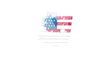 Fırçalı animasyon haritası Amerika Birleşik Devletleri 'nden Alaska eyaletini gösteriyor. Arizona 'nın 2d haritası.
