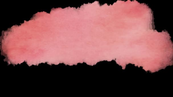 Skvrna růžové barvy, abstraktní animace tahů štětcem. Průhledné pozadí s alfa kanálem ve verzi 4k UHD rozlišení — Stock video