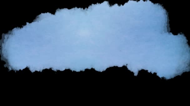 Mancha de pintura azul, animación abstracta de pinceladas. Fondo transparente con canal alfa en versión de resolución 4k UHD — Vídeo de stock