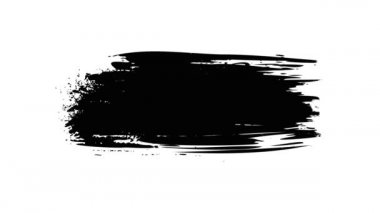 Beyaz arka planda siyah fırça darbeleri. El çizimi fırça darbesi.