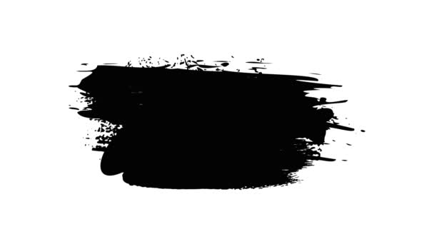白を基調に黒の筆致を描く。手描きブラシストローク. — ストック動画