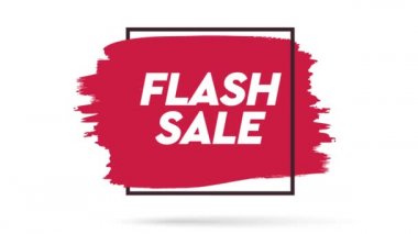 Fırçayla hızlı satış metni. Renkli fırça tasarımı. El çizimi, tasarım elementleri. Hareket grafikleri