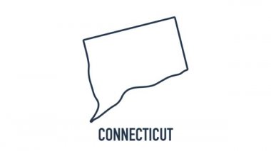 Amerika Birleşik Devletleri 'nden Connecticut eyaletini gösteren çizgi animasyon haritası. Connecticut 'un 2d haritası.