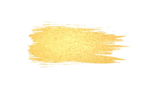 Pennellate d'oro su sfondo bianco. Pennellata disegnata a mano. — Video Stock