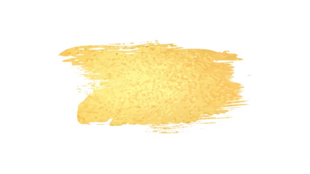 Malować pociągnięcia pędzla złota na białym tle. Ręczne pociągnięcie pędzla. — Wideo stockowe